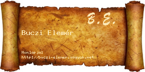 Buczi Elemér névjegykártya